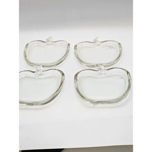 Set Of 4 vintage 1970's glass apple-shaped coasters: